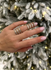 Кольцо из серебра 925 пробы на две фаланги REPOSSI