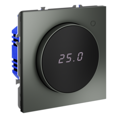 Терморегулятор электронный VOLTUM S70 с индикацией и датчиком, для теплого пола, (титан)