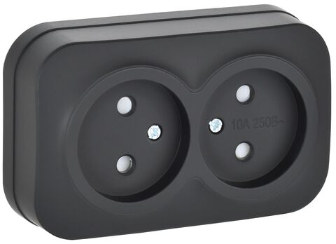 GLORY Роз. 2-я без з/к с з/ш о/у 10А РСш22-2-ХЧм чер. м. IEK