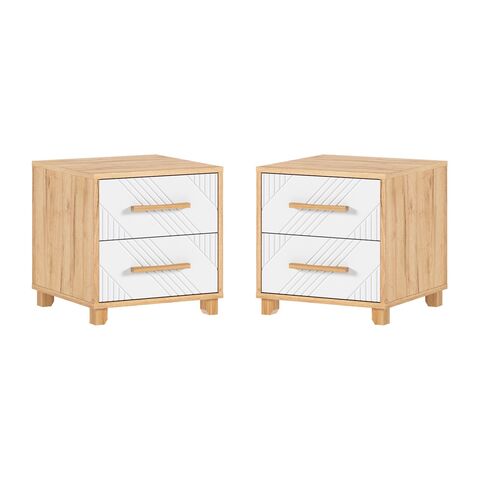 Ирис Тумбы прикроватные (2шт) (Браш Вайт, Дуб Крафт)
