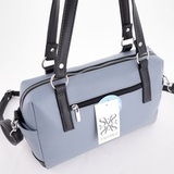 Сумка Саломея 1105 гладкий серо-голубой + черный