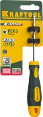 KRAFTOOL Х-Drive, Hex3 x 75, отвертка (250075-3-075)