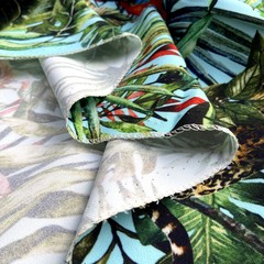 кади креповое бирюзовое с животными Дольче Габбана