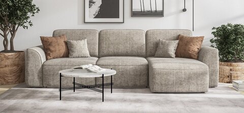 Угловой диван KING Шенилл IQ бежевый