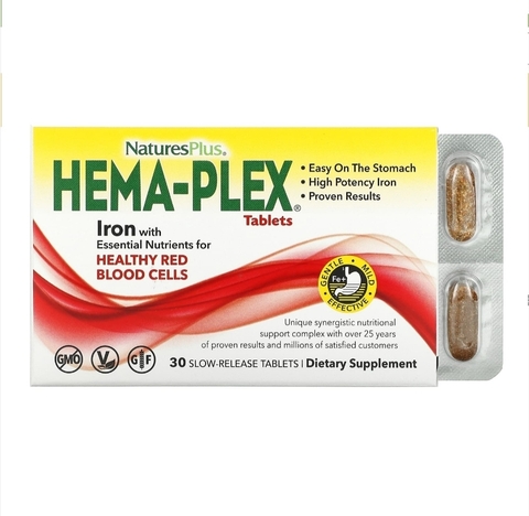 Nature's Plus, Hema-Plex, 30 таблеток с длительным высвобождением