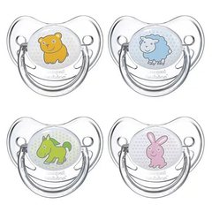 Пустышка анатомическая силиконовая, 6-18 Transparent (лошадка)