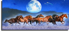 Постер "Лошади с луной на горизонте"