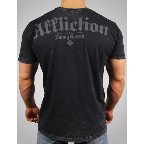 Affliction | Футболка мужская двусторонняя Sunny Garcia Revolution Tee Black Signature Series A1116BLK спина