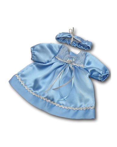 Платье из шелка - Голубой. Одежда для кукол, пупсов и мягких игрушек.