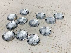 Стразы пришивные акрил, d 1,4 см, прозрачный