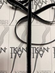 Лента бархатная отделочная с люрексом (100%нейлон+люрекс, Черный с серебром, 10)