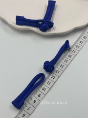 Застежка клевант узел синяя (китайская пуговица)