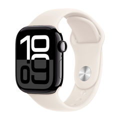 Умные часы Apple Watch Series 10 GPS, 42mm, Jet Black Aluminium Case with Sport Band M/L, Light Blush (Черный)