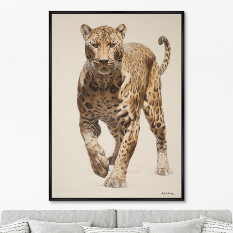 ArtNoMore - Репродукция картины на холсте Leopards hunt, No 2, 2024г.
