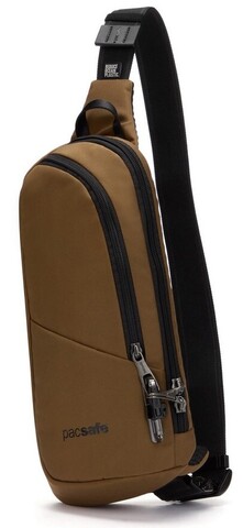 Картинка рюкзак однолямочный Pacsafe vibe 150 коричневый - 4