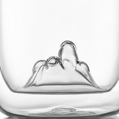 Стеклянный стакан с двойными стенками и рельефным дном, 330 мл