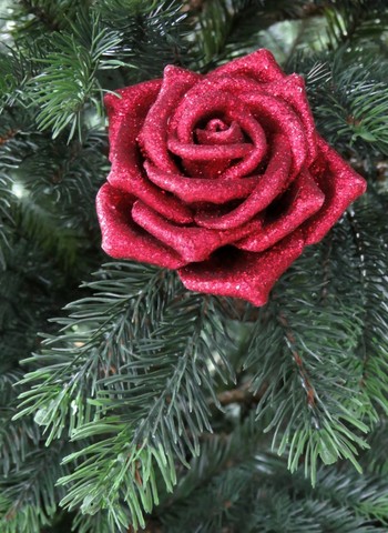 Роза на клипсе 6х8см House of Seasons бордовая