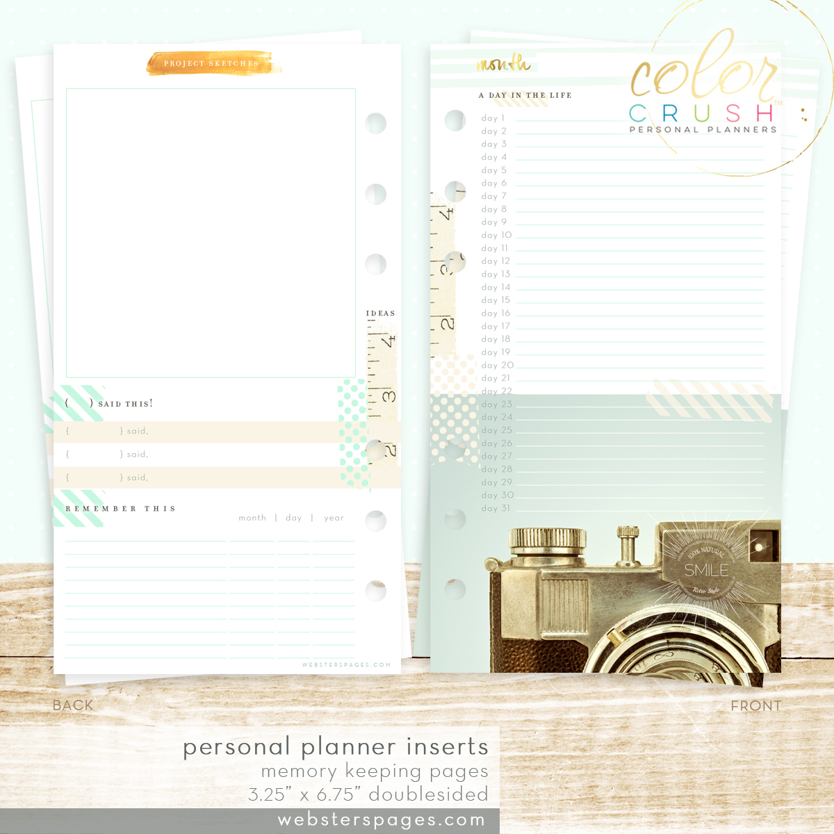 Планер PERSONAL PLANNER KIT : Gold  by Websters Pages