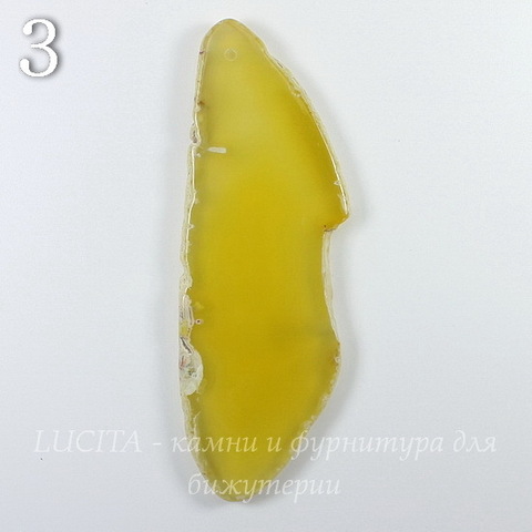 Подвеска Срез Агата, цвет - желтый, 81-121 мм (№3 (89х32 мм))