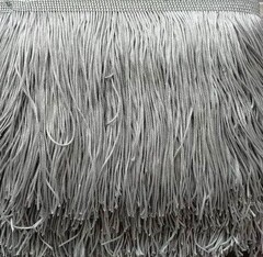 Тесьма текстиль бахрома, 20 см, серый