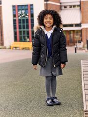 Куртка утепленная с капюшоном для девочки Next K73-645, Черный