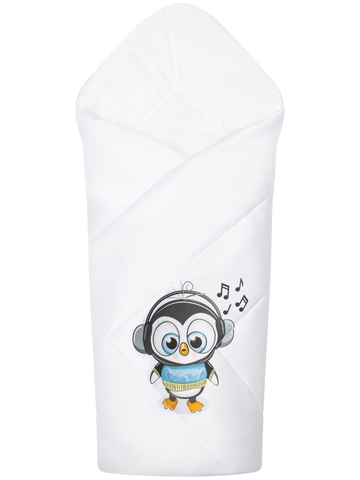 Зимний конверт-одеяло на выписку "Пингвинёнок" без пледа 300 гр/м2