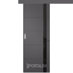 Купить Межкомнатная одностворчатая дверь купе эмаль VFD Trivia Graphite графит остеклённая