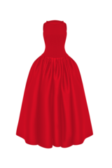 Платье макси из крепа и атласа с объемной юбкой