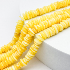 Янтарь бусины, размер 5,8-7,4*1,4-2, мм, цена за отрезок 9 см (1/4 нити)