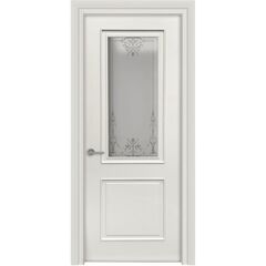 Купить Межкомнатная дверь эмаль Лайн 3/2 Багет RAL 9010 остеклённая 1