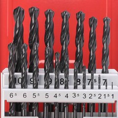 Набор сверл по металлу 1-10мм 19шт DIN338 HSS-R 118° (мет. кейс) Ruko 205212(K)