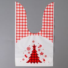 Пакет полипропиленовый, с ушками, Новогодняя елка красная, 13,5*22 см, 10 шт.