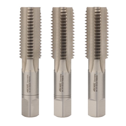 Метчик М24х3,0 (Комплект 3шт) DIN352 HSSE 6h 110мм a=14,5 Volkel 57374