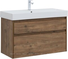 Aquanet 291828 Тумба с раковиной Nova Lite 100 2 ящ. (SLIM SYNERGY) цв. дуб рустикальный (291828) фото