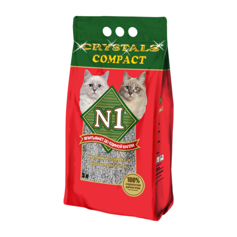 №1 Crystals Compact Наполнитель для туалета кошек комкующийся