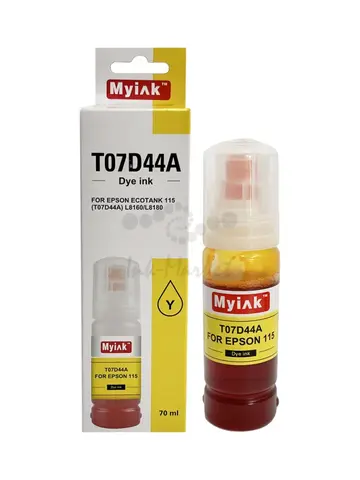 Чернила MyInk T07D44A для EPSON EcoTank 115, L8160/L8180 (70 мл, yellow)