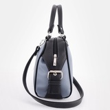 Сумка Саломея 257 гладкий серо-голубой + черный