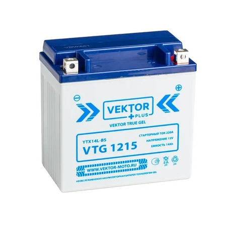 АКБ VEKTOR VTG 1215 YTX14L-BS (149 х 87 х 144) 15Ач (EPS1215)