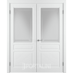 Купить Двустворчатая дверь эмаль VFD Stockholm Polar белая остеклённая