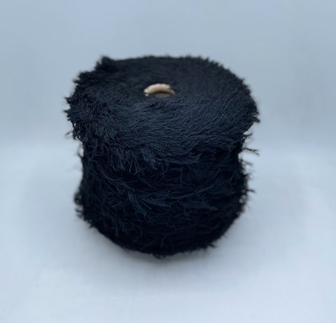 Бобинная пряжа (пр.Италия), art-Feather 105м/100гр.90%Меринос, 10%Полиамид, цвет-Черный арт.31516