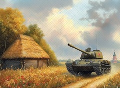 Танк (тематика 9-е Мая) №4 - фон неопреновый