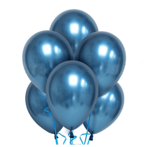 Воздушные шары хром синие