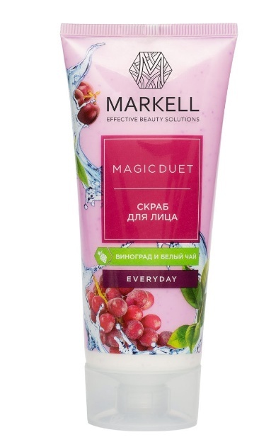 MARKELL Magic Duet Скраб для лица виноград, белый чай 100мл