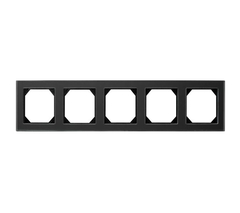 Рамка Пятиместная Стекло Черное (Универсальный Монтаж) LIREGUS EPSILON