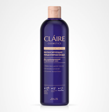 Claire Cosmetics Collagen Active Pro Мицеллярная вода Балансирующая 400мл