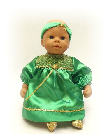 Платье из шелка - На кукле. Одежда для кукол, пупсов и мягких игрушек.
