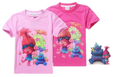 Тролли футболка детская Розочка и Здоровяк — Trolls T-shirt