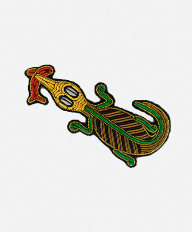 Брошь Fishing crocodile