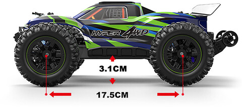Радиоуправляемый джип MJX Hyper Go 4WD LED 1:16 2.4G - MJX-16108-GREEN Полноприводный внедорожник для дрифта, монстр-трак