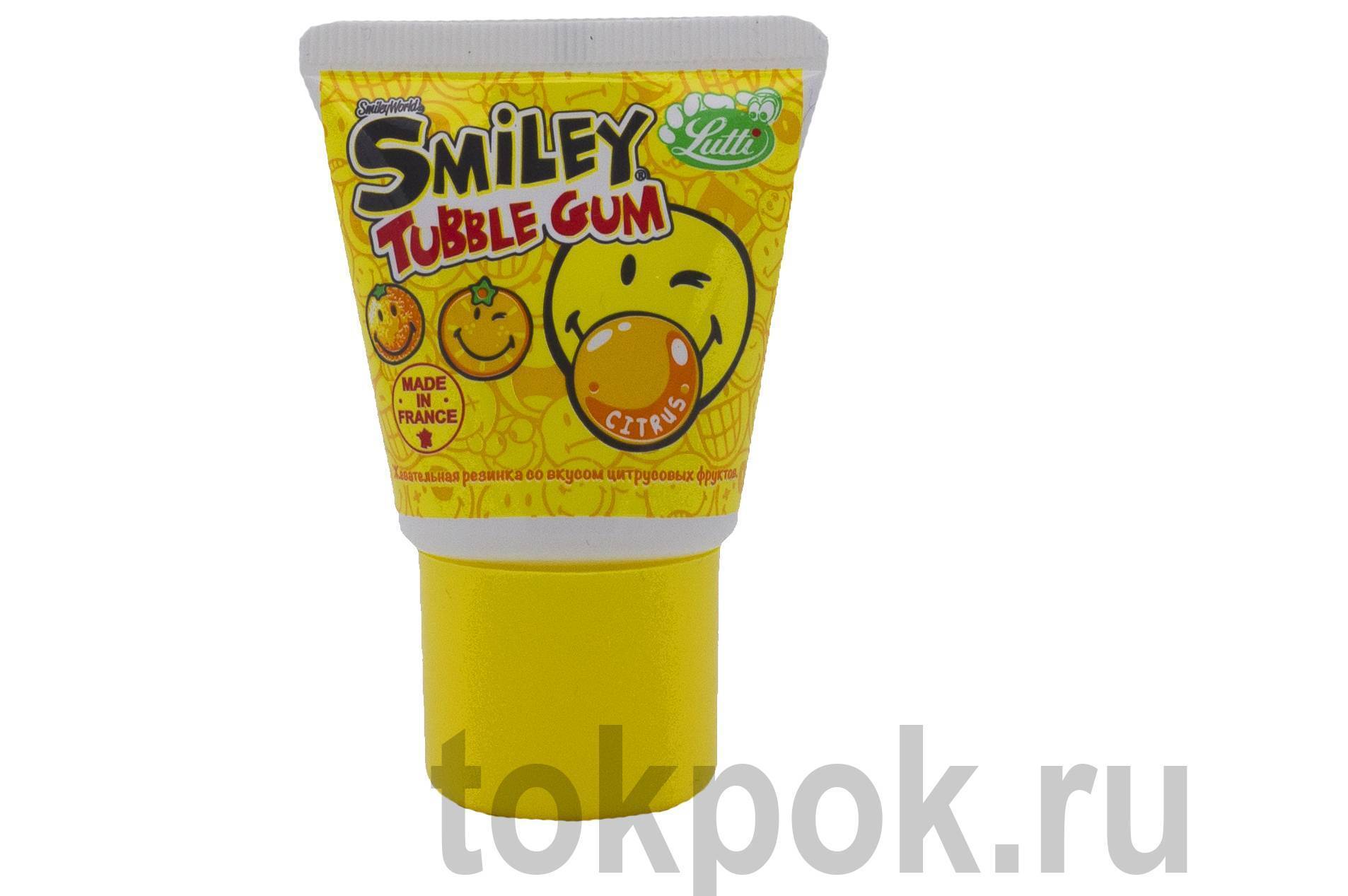 Жевательная резинка в тюбике Lutti Tubble Gum Smiley Citrus, 35 гр – купить  за 90 руб | ТокПок - магазин по-азиатски